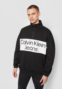 Calvin Klein Jeans BOLD LOGO COLORBLOCK ZIP UNISEX - Sweatshirt - black