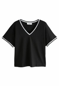 Next V-NECK PETITE - Jednoduché tričko - black