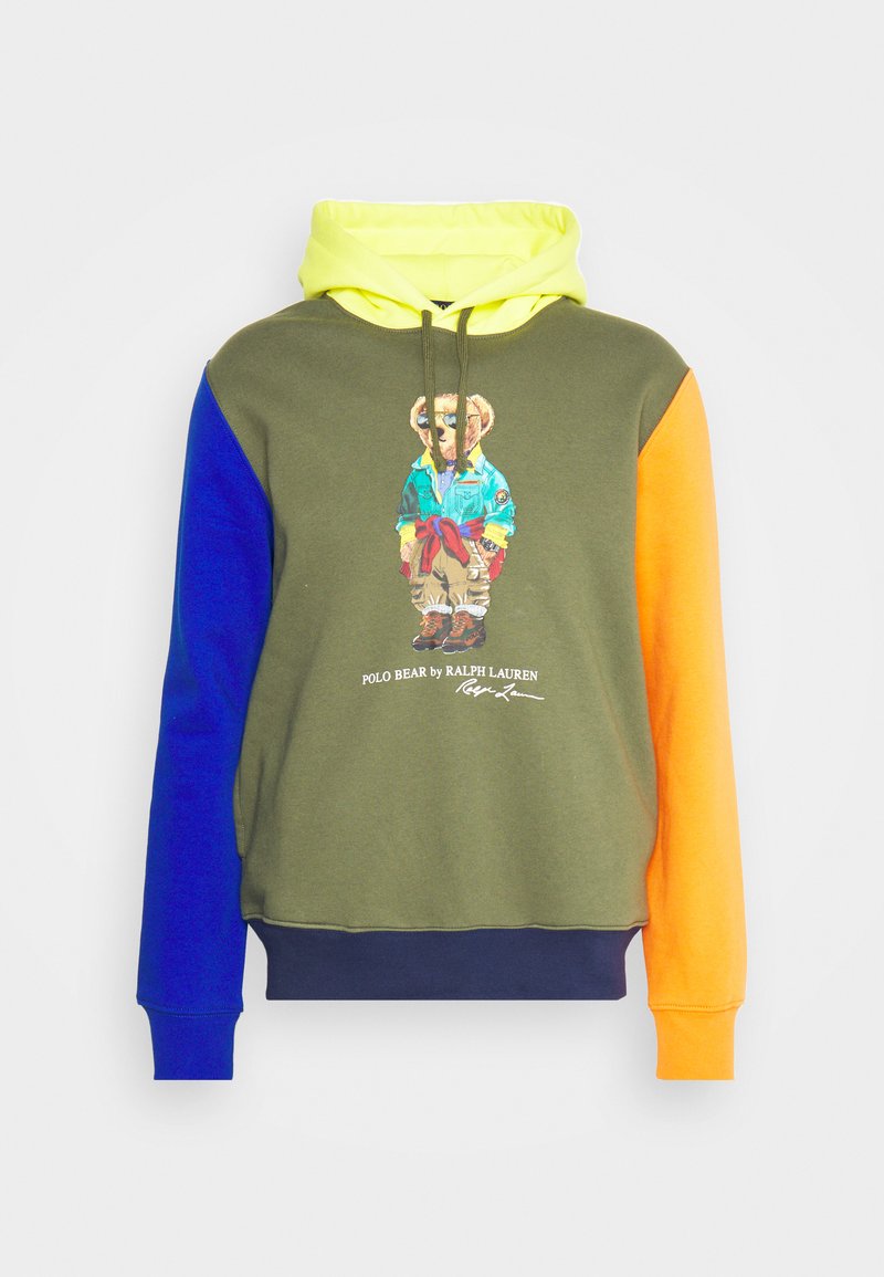 Polo Ralph Lauren POLO BEAR COLOUR-BLOCKED FLEECE HOODIE - Sweat à capuche  - dark sage/vert - ZALANDO.FR
