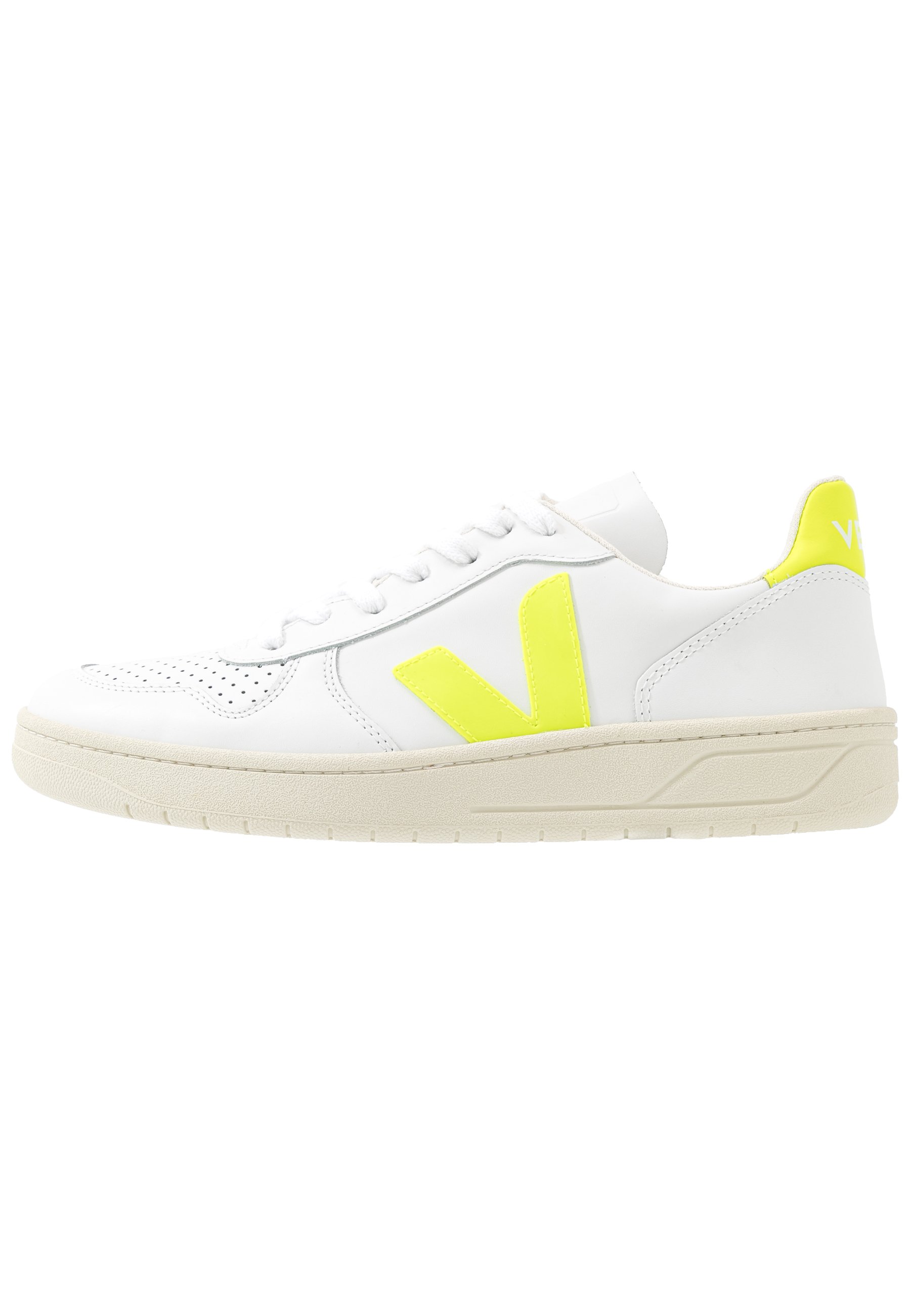 Veja V-10 - Sneakers laag - white/jaune fluo/wit - Zalando.nl