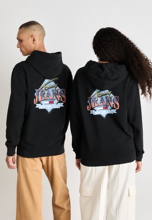 Tommy Jeans DIAMOND TWIST HOOD UNISEX - Mikina - black
