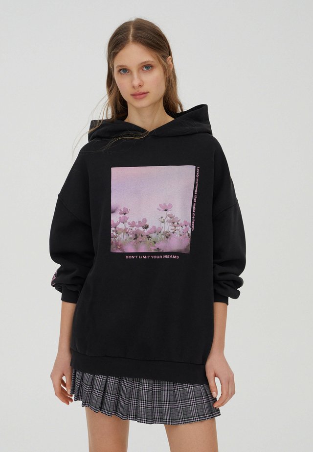 Kapuzenpullover - mottled dark grey