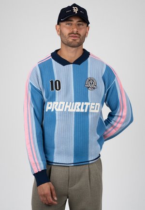 PROHIBITED, STRIPED TEAM KNIT TRIKOT UNISEX - Πουλόβερ - light blue
