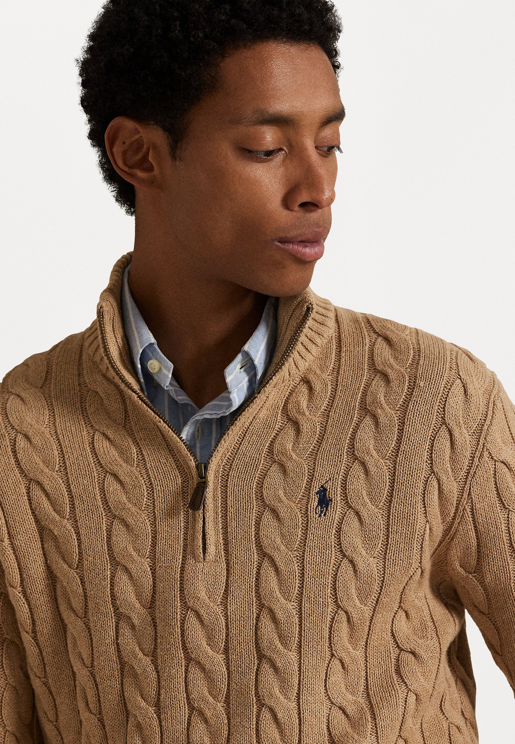 Polo Ralph Lauren CABLE-KNIT COTTON QUARTER-ZIP SWEATER - Jumper