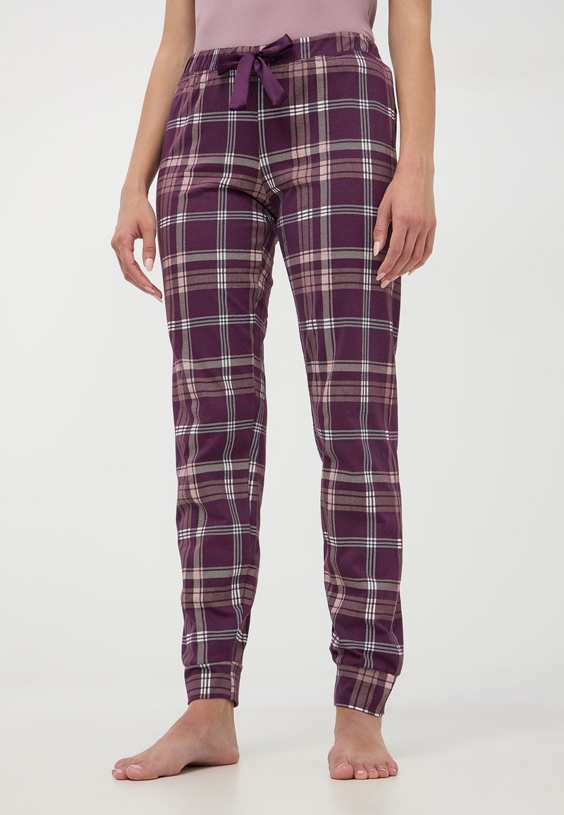 Terranova A QUADRI CON COULISSE - Pantaloni del pigiama - viola scuro