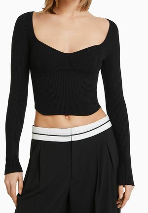 Bershka Long sleeved top - black