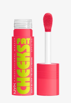 Blush liquido in un tubetto trasparente con etichetta rosa brillante e gialla neon. Include un applicatore morbido per un'applicazione facile.