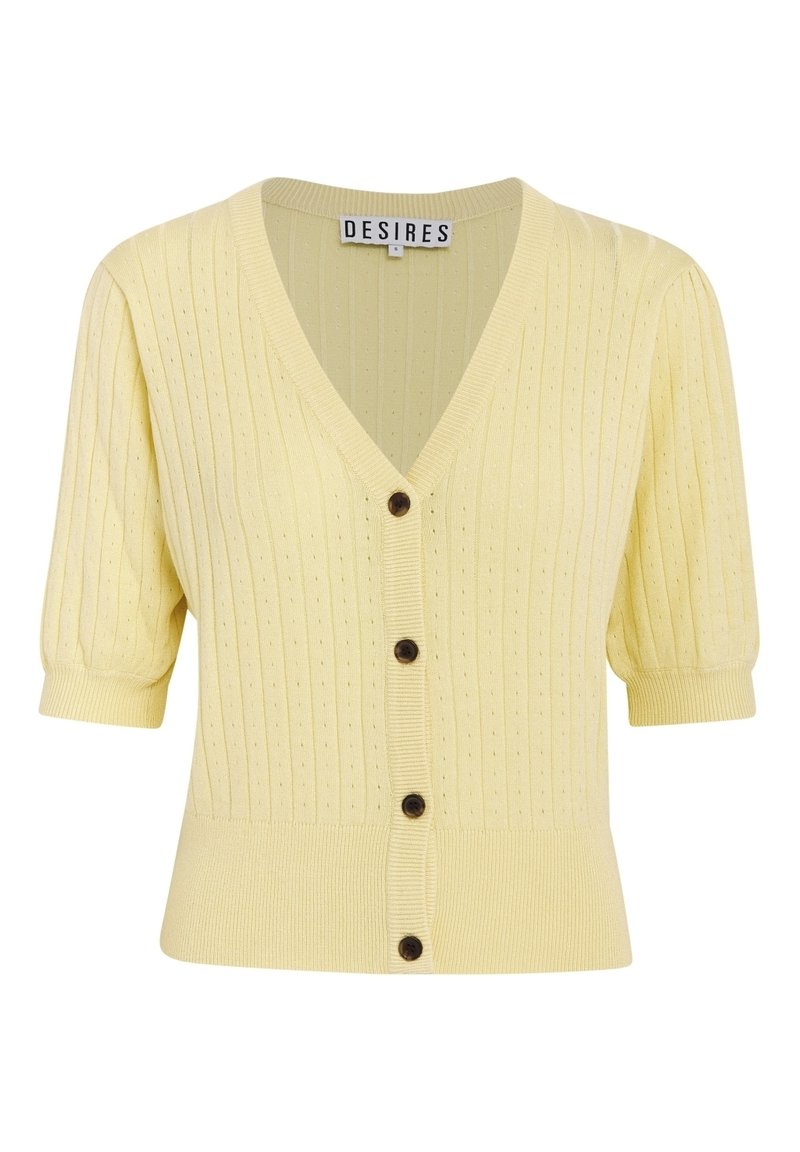 Desires GEISHA RIB HOLEPATTERN - Cardigan - pale yellow/yellow - Zalando.de
