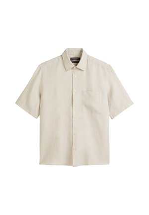 Marc O'Polo KENT COLLAR SHORT SLEEVES ONE RECTANGULAR CHEST POCKET STYLE - Shirt - gray silk