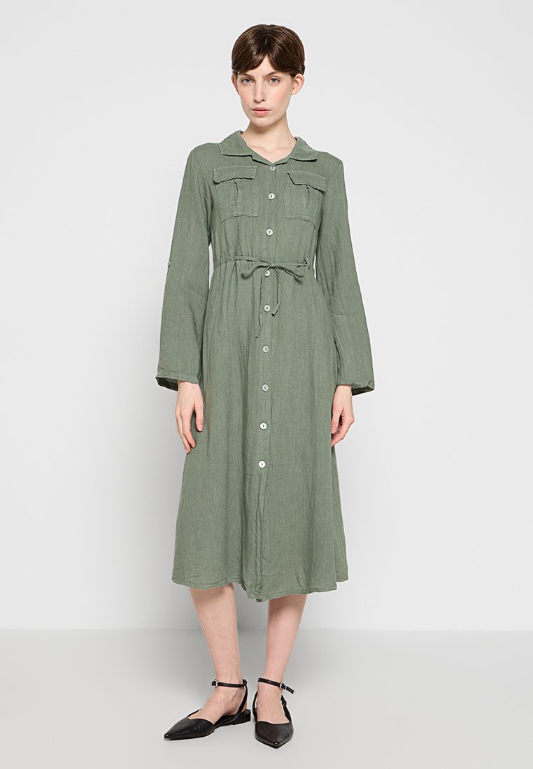 Le Monde du Lin Blousejurk kaki Le Monde du Lin Blousejurk kaki