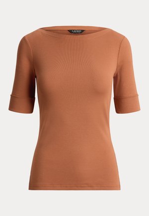 Lauren Ralph Lauren, STRETCH COTTON BOATNECK TEE - T-paita - red terracotta