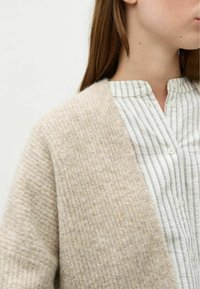mbyM AXANE-M - Strickjacke - light taupe melange