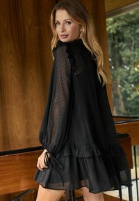 Friends Like These REGULAR FIT DOBBY  TIE NECK - Vapaa-ajan mekko - black