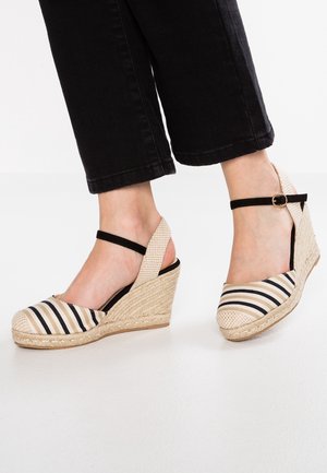 Sandalen met plateauzool - black