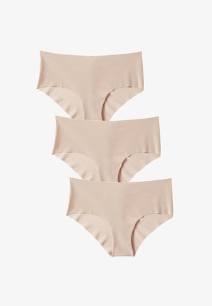 Mutande in misto cotone beige in confezione da tre, caratterizzate da un design liscio e senza cuciture e una vita media per il massimo comfort.