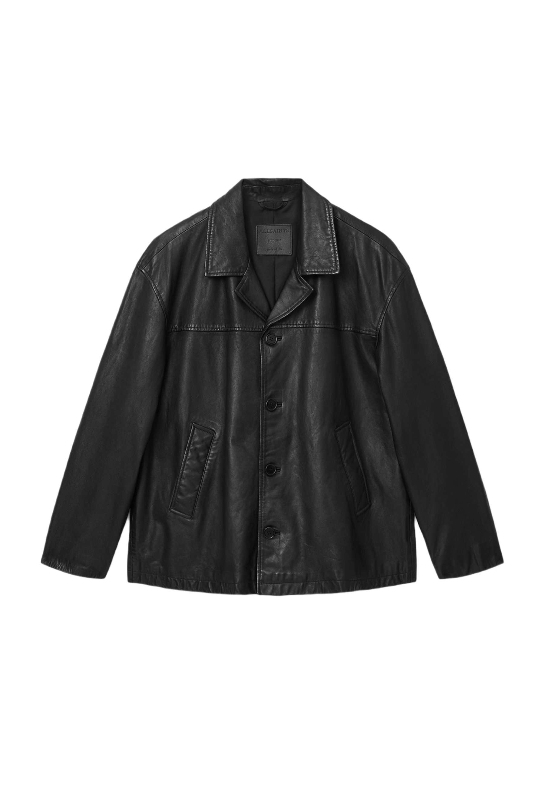 AllSaints BRADWELL - Leather jacket - black - Zalando.co.uk