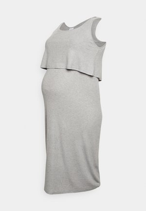 Mamalicious Curve MLBRYNNA JUNE MIDI DRESS - Jerseyjurk - light grey melange