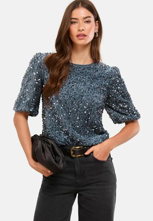 REGULAR FIT - PUFF SLEEVE  - Blus - blue sequin