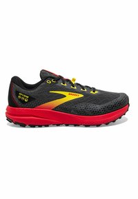 Brooks DIVIDE 3 - Scarpe da trail running - black fiery red blazing yellow
