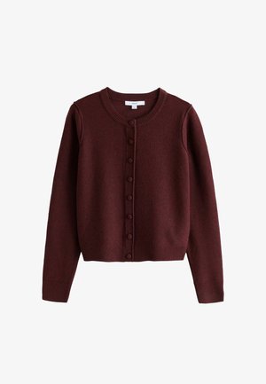 Next, SUPERSOFT CREW NECK LONG SLEEVE CARDIGAN - Strickjacke - burgundy red