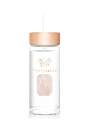 ROSE QUARTZ WATER BOTTLE WITH STRAW - Gourde - gold