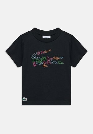 Lacoste, SCRIPT CROC GRAPHIC TEE UNISEX - Тениска с щампа - noir