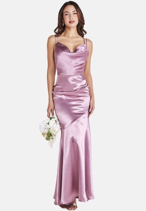 Goddiva SATIN COWL NECK WITH STRAPPY BACK MAXI - Abiti per occasioni speciali - pink