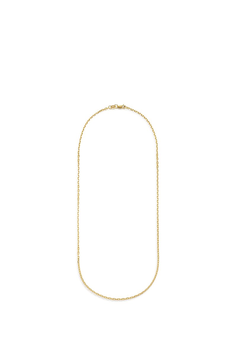 Goldplattierte Kettenhalskette mit einem filigranen, verdrehten Design, sicherem Karabinerverschluss, glatter Textur und durchgehend gleichmäßiger Länge.