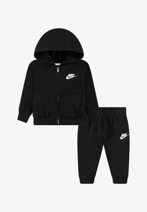 CLUB UNISEX SET - Športna jopa s kapuco na zadrgo - black