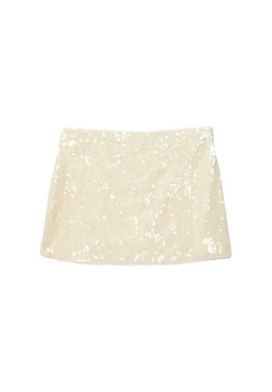 Stradivarius, SEQUIN MINI SKIRT - Jupe trapèze - white