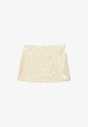 Stradivarius, SEQUIN MINI SKIRT - sukňa v tvare A - white