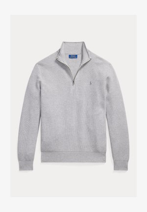 Polo Ralph Lauren, MESH KNIT COTTON QUARTER ZIP SWEATER - Trui - grey