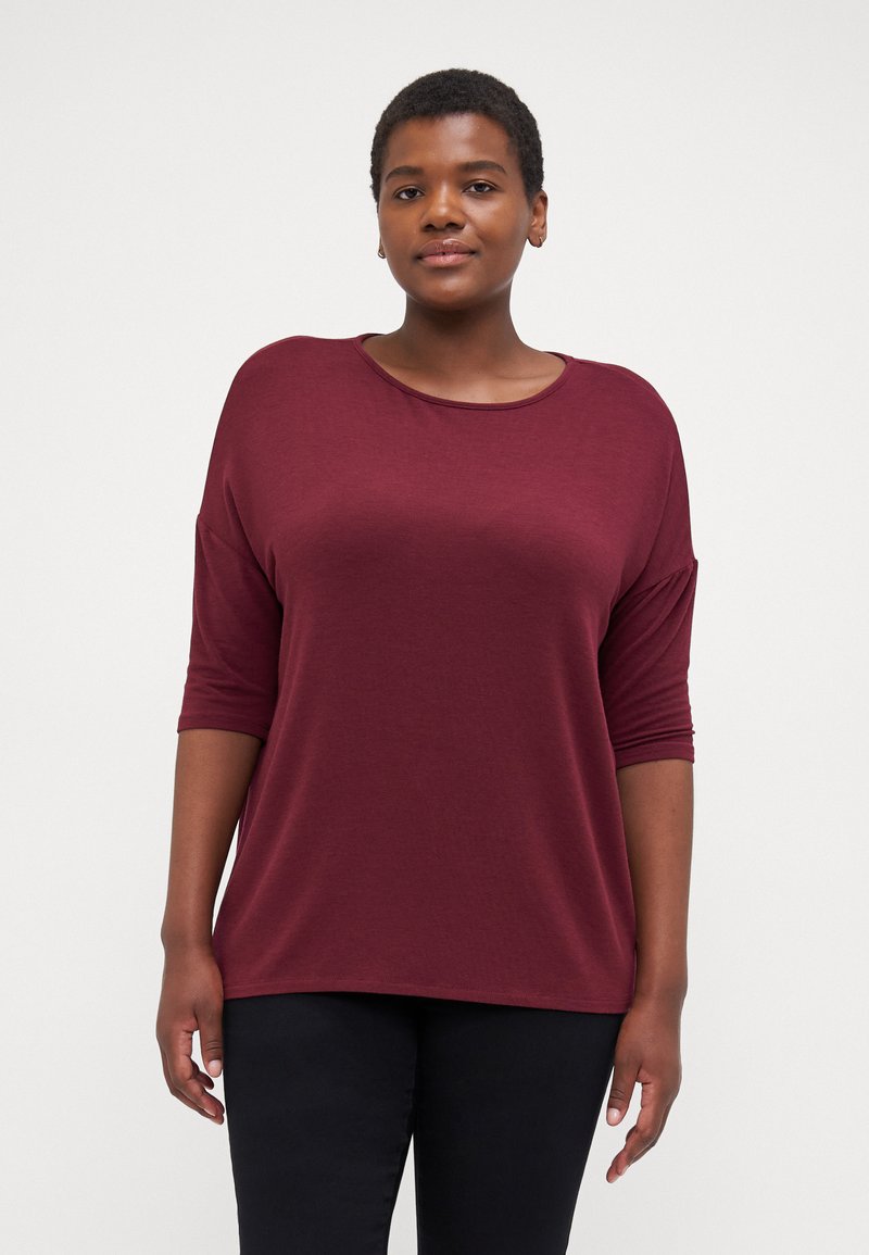 ONLY Carmakoma CARLAMOUR 3/4 - Long sleeved top - burgundy