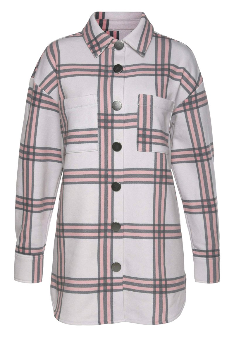 LASCANA Kurzmantel grau rosa creme kariert/weiß Zalando