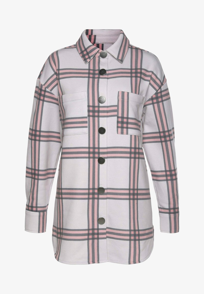 LASCANA Kurzmantel grau rosa creme kariert/weiß Zalando