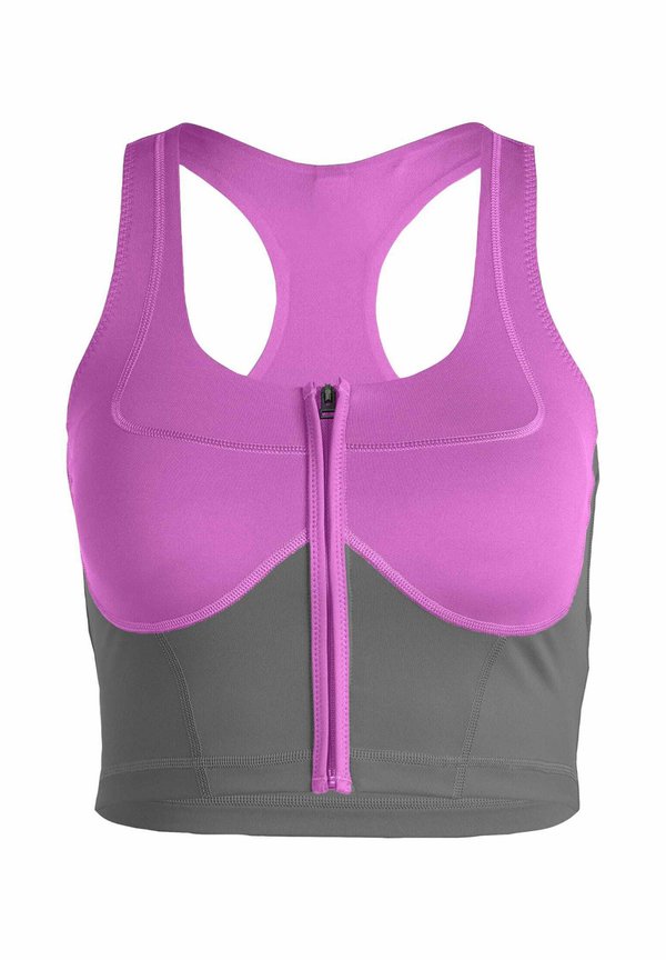 TWO-TONE ZIPPED CROP - High support sports bra - pulse lilac deep dove smc