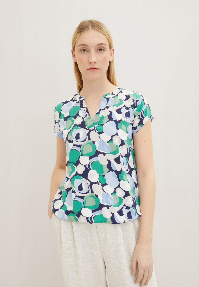 TOM TAILOR Bluse - green flower design