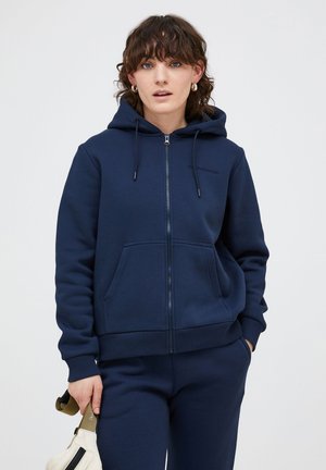 ORIGINAL SMALL LOGO HOOD - Sweater met rits - dunkelblau