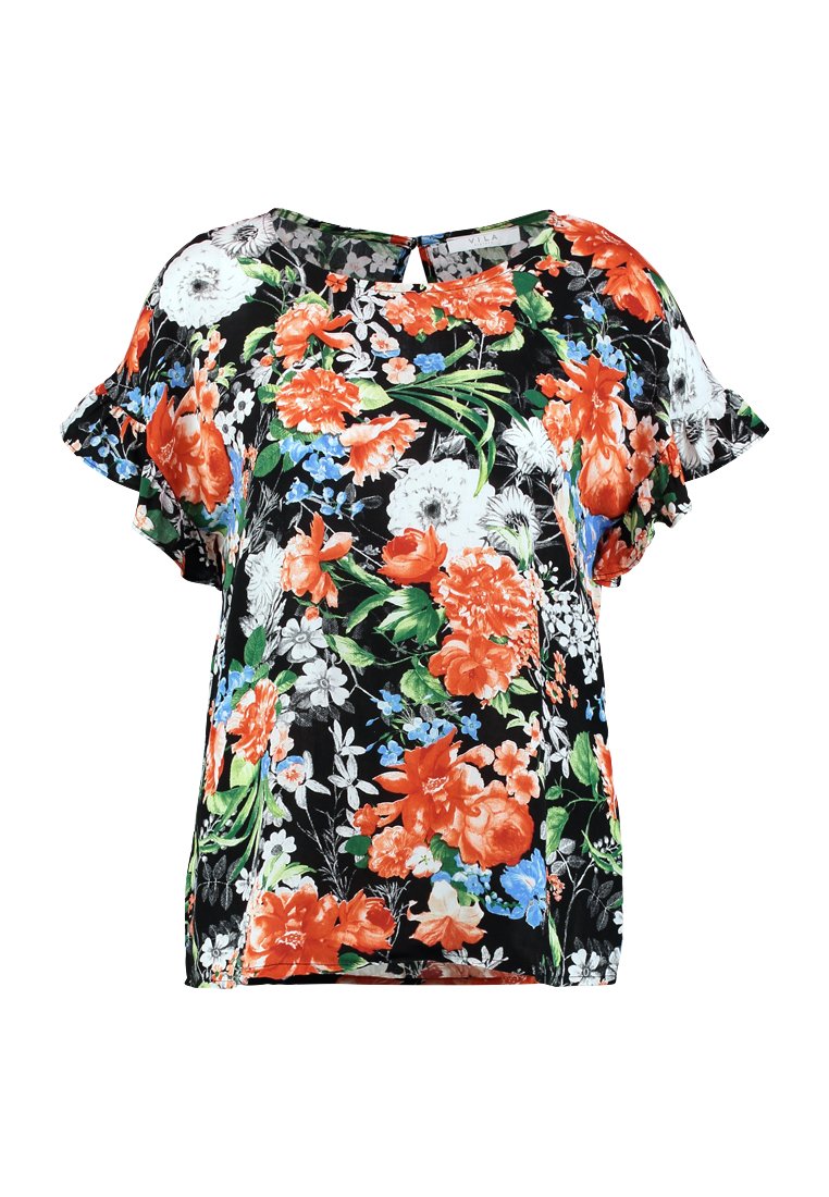 Vila T-shirt print zwart