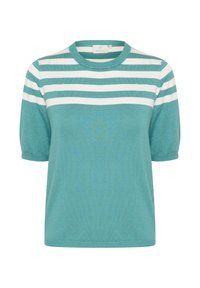 LIZZA STRIPED - Camiseta estampada - teal chalk half stripe
