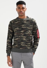 Alpha Industries FIT - Felpa - mottled green