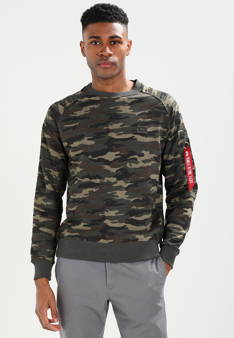 Alpha Industries FIT - Felpa - mottled green