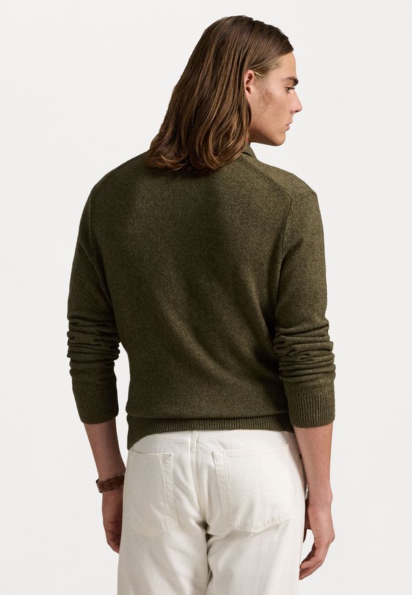 WOOL-COTTON POLO-COLLAR SWEATER - Jumper - cargo olive heather2