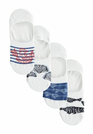 INVISIBLE  4 PACK - Füßlinge - white navy blue nautical