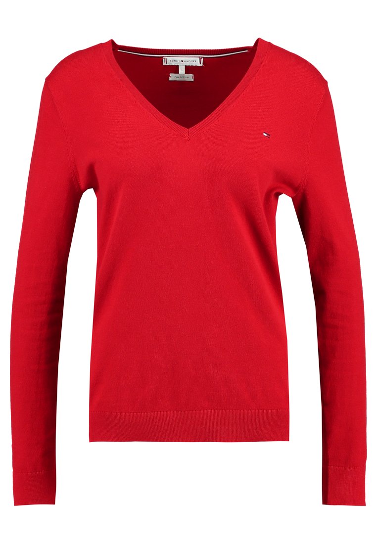 Tommy Hilfiger HERITAGE V NECK - Trui - apple red/Rood - Zalando.nl