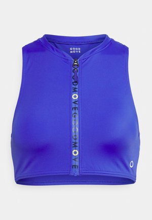 HIGH NECK ZIP - Parte de cima de biquíni - blue