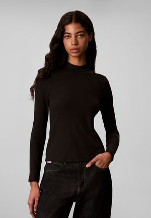 Calvin Klein, MOCK NECK TOP - Μπλούζα με μακριά μανίκια - black