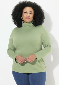 Ulla Popken ROLLKRAGEN - Langarmshirt - sage green
