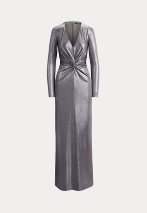 Lauren Ralph Lauren, TWIST-FRONT METALLIC STRETCH JERSEY GOWN - Официално облекло - silver-colored