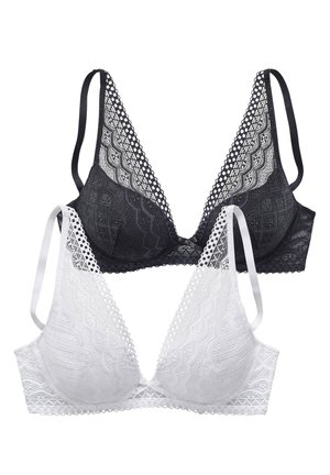 2 PACK - Triangle bra - schwarz weiß